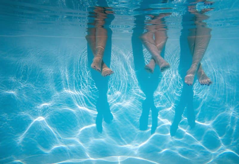 Legs under water